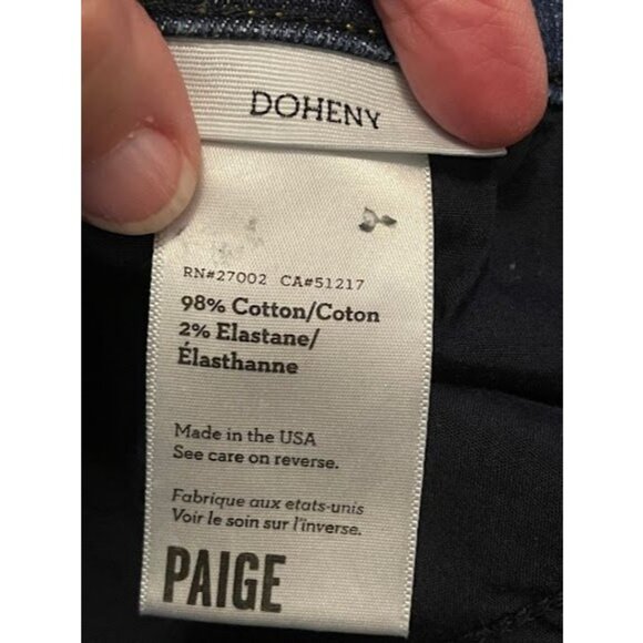Paige Doheny 32 Mens Denim Jeans Cotton & Elastane Blue - Picture 6 of 16
